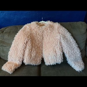 UGG faux sheepskin pink cropped jacket